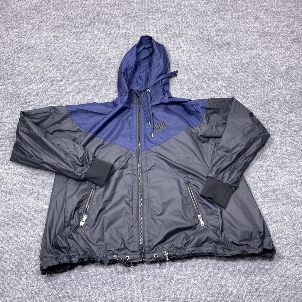 Nike Jacket Mens Small Blue Black Windrunner Colorblock Full Zip Hood 903782-010